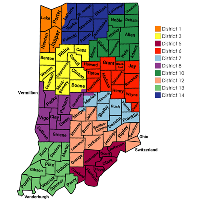 Indiana District Map